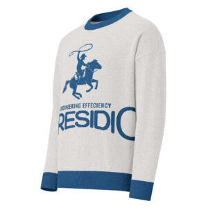 Gray Roping Knitted Crew Neck Sweater
